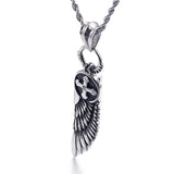 Men's Stainless Steel Angel Wings Cross Pendant