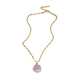Purple Love Titanium Steel Necklace Choker for Women