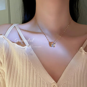 Purple Love Titanium Steel Necklace Choker for Women
