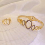 Fashionable Titanium Steel Circular Bracelet with Splicing Design