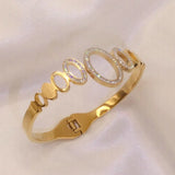 Fashionable Titanium Steel Circular Bracelet with Splicing Design