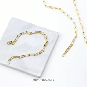 18K Gold O-Chain Necklace Bracelet