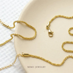 Titanium Steel Plated 18K Sparkling Chain All Star Bracelet Necklace