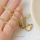Titanium Steel Plated 18K Sparkling Chain All Star Bracelet Necklace