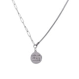 Titanium Steel Round Letter Pendant Necklace for Women