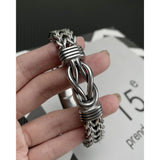 Hip-Hop Stainless Steel Men's Bracelet Double-Row Chain Magnetic Buckle