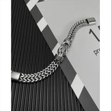 Hip-Hop Stainless Steel Men's Bracelet Double-Row Chain Magnetic Buckle