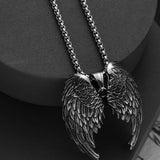 Vintage Angel Wings Pendant Necklace for Men and Women