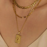 Titanium 18K Floral Necklace Women Stainless Steel Jewelry Chain Gift