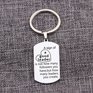 Good Leader Gift Keychain Stainless Steel Jewelry Keyring Car Key Tag