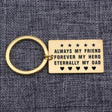 Dad Daddy Gift Keychain Stainless Steel Hand Stamped Keepsake from Daughter Son