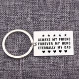 Dad Daddy Gift Keychain Stainless Steel Hand Stamped Keepsake from Daughter Son