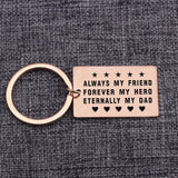 Dad Daddy Gift Keychain Stainless Steel Hand Stamped Keepsake from Daughter Son