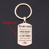Dad Hero Dog Tag Keychain: Always Your LITTLE BUDDY