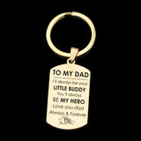 Dad Hero Dog Tag Keychain: Always Your LITTLE BUDDY