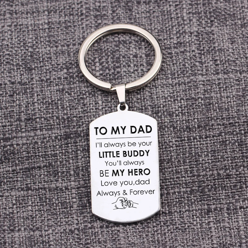 Dad Keychain Gift From Son: I'll always be your LITTLE B