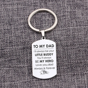 Dad Keychain Gift From Son: I'll always be your LITTLE B