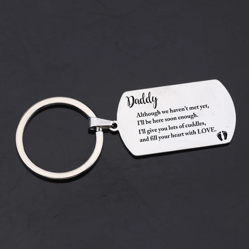Daddy Surprise Keychain: Here Soon Enough