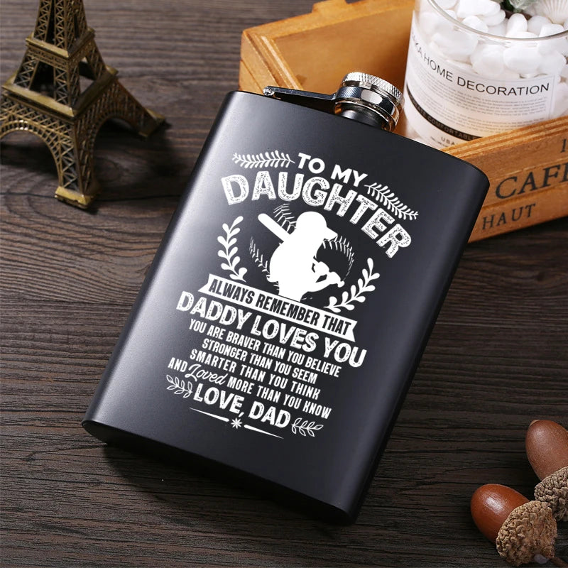 Daughter Paint Whisky Alcohol Bottle Laser Flask
