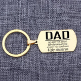 Fathers Gift Keychain Stainless Steel Keyring - Dad No Matter What - Funny Quote