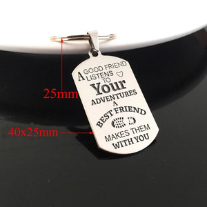 Engraved Key Rings: A GOOD LISTENS TO Your ADVENTURES