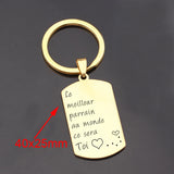 Godfather Stainless Steel Dog Tag Keychain: Le Meilleur Parrain Au Monde