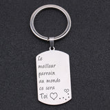 Godfather Stainless Steel Dog Tag Keychain: Le Meilleur Parrain Au Monde