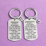 Granddaughter Grandson Keyring Creative Keys Holder Military Tags 26 Letters A-Z