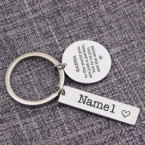 Grandma Gift Keychain Kids Names Keyring Stainless Steel Charm Jewelry