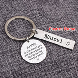 Grandma Gift Keychain Kids Names Keyring Stainless Steel Charm Jewelry
