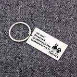 Grandpa Gift Keychain - LOVE GRANDFATHER & GRANDDAUGHTER FOREVER Keyring