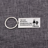 Grandpa Gift Keychain - LOVE GRANDFATHER & GRANDDAUGHTER FOREVER Keyring