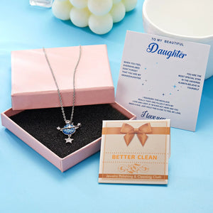 Special Star Cubic-Zirconia Sapphires Pendant Necklace