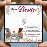 Bestie Gift Necklace for Sister Crystal Heart Female Christmas