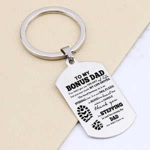 Step Dad Keychain Stainless Steel Family Men Father's Jewelry Gift