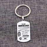 Step Dad Keychain Stainless Steel Family Men Father's Jewelry Gift