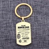 Step Dad Keychain Stainless Steel Family Men Father's Jewelry Gift