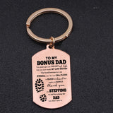 Step Dad Keychain Stainless Steel Family Men Father's Jewelry Gift