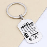 Step Dad Keychain Stainless Steel Family Men Father's Jewelry Gift