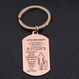 Dad Gift Keychain Stainless Steel Keyring Dog Tag for Men