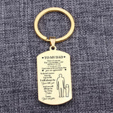 Dad Gift Keychain Stainless Steel Keyring Dog Tag for Men