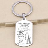 Dad Gift Keychain Stainless Steel Keyring Dog Tag for Men