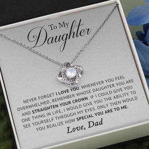 Dad Heart Knot Pendant Christmas Gift Father Daughter Necklace