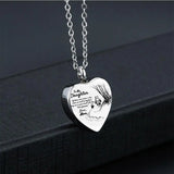 Daughter Heart Cremation Urn Necklace for Ashes, Locket Stainless Steel Pendant