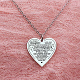 Mom Dad To My Daughter Necklace, Heart Pendant Christmas Gift