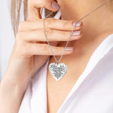 Mom Dad To My Daughter Necklace, Heart Pendant Christmas Gift