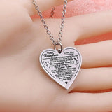 Mom Dad To My Daughter Necklace, Heart Pendant Christmas Gift
