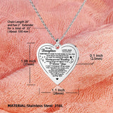 Mom Dad To My Daughter Necklace, Heart Pendant Christmas Gift