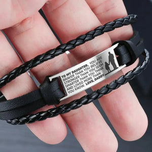 Daddy Hand-Woven Retro Bracelet Engrave Leather Jewelry Christmas