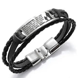 Daddy Hand-Woven Retro Bracelet Engrave Leather Jewelry Christmas